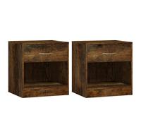 vidaXL Bedside Cabinets 2 pcs with Drawer Smoked Oak