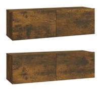 (smoked oak) vidaXL 2x Wall TV Cabinets Media Cabinet Sideboard TV Stand Engineered Wood