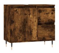 vidaXL Bathroom Cabinet Smoked Oak 65x33x60 cm Engineered Wood