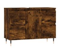 (smoked oak) vidaXL Bathroom Cabinet Vanity Unit Highboard Cupboard White Engineered Wood