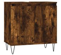 (smoked oak) vidaXL Bathroom Cabinet Vanity Unit Highboard Cupboard White Engineered Wood