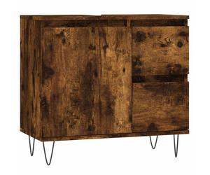 (smoked oak) vidaXL Bathroom Cabinet Vanity Unit Highboard Cupboard White Engineered Wood