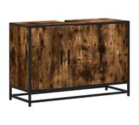 vidaXL Bathroom Sink Cabinet Smoked Oak 90x33x60 cm Engineered Wood