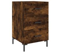 (smoked oak) vidaXL Bedside Cabinet Bedside Table Nightstand Bedstand Black Engineered Wood