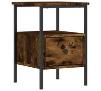 Vidaxl Bedside Cabinet Smoked Oak 34X36X50 Cm Engineered Wood, Brown