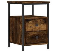 (smoked oak) vidaXL Bedside Cabinet Bedside Table Telephone Table Black Engineered Wood