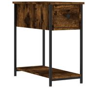 (smoked oak) vidaXL Bedside Cabinet Side Table Nightstand Bed Table Black Engineered Wood