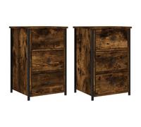 Bedside Cabinets Side Table Nightstand Bedside Table Engineered Wood vidaXL