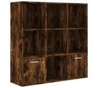 (smoked oak) vidaXL Book Cabinet Highboard Book Rack Display Storage Shelf Engineered wood