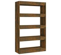 vidaXL Book Cabinet/Room Divider Smoked Oak 80x30x135cm Engineered Wood UK HOT
