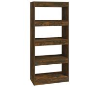vidaXL Book Cabinet/Room Divider Smoked Oak 60x30x135 cm Engineered Wood