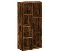 Bookcase 7-Shelf Engineered Wood Smoked Oak 50x25x105 cm Slimline Modern Storage