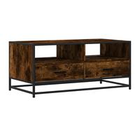 Coffee Table Smoked Oak 100x50x45 cm Engineered Wood and Metal