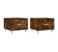 vidaXL Coffee Tables 2 pcs Smoked Oak 50x50x40 cm Engineered Wood, Brown