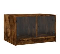 vidaXL Coffee Table with Glass Doors Smoked Oak 68x50x42 cm, Brown