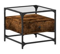 Coffee Table with Glass Top Hallway Tea End Table Side Table Steel vidaXL