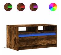 vidaXL Coffee Table with LED Lights Smoked Oak Engineered Wood