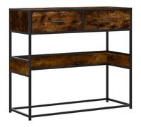 vidaXL Console Table Smoked Oak 90x35x80 cm Engineered Wood UK