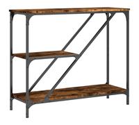 Console Table Smoked Oak 88.5x30x75 cm Engineered Wood & Steel Slim Entry Shelf