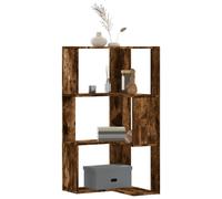 (smoked oak) vidaXL Corner Bookcase 3-Tier Corner Bookshelf Corner Rack Engineered Wood