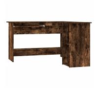 (smoked oak) vidaXL Corner Desk Computer Desk Study L-shaped Desk Table Engineered Wood
