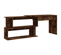 (smoked oak) vidaXL Corner Desk Writing Rotable Table Engineered Wood Desk Multi Colours