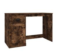 vidaXL Desk with Drawer Smoked Oak 115x50x75 cm Engineered Wood
