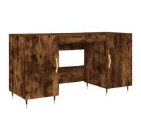 vidaXL Desk Smoked Oak 140x50x75 cm Engineered Wood