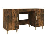 Vidaxl Desk Smoked Oak 140X50X75 Cm Engineered Wood Desks