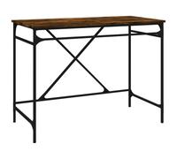 (smoked oak) vidaXL Desk Office Computer Desk Writing Desk Table Engineered Wood and Iron