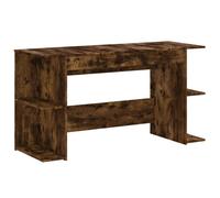(smoked oak) vidaXL Desk Office Writing Desk Working Computer Table Black Engineered Wood