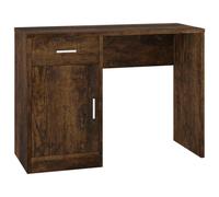 vidaXL Desk with Drawer&Cabinet Smoked Oak 100x40x73 cm Engineered Wood
