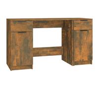 (Smoked oak) vidaXL Desk with Side Cabinet Engineered Wood Standing Desk Multi Colours