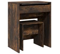 (smoked oak) vidaXL Dressing Table and Stool Bedroom Cosmetic Table Vanity Makeup Table