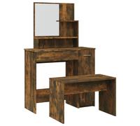 (Smoked oak) vidaXL Dressing Table Set Bedroom Makeup Table Vanity Desk Cosmetic Table