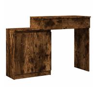 (smoked oak) vidaXL Dressing Table with LED Bedroom Cosmetic Table Vanity Desk Makeup Table