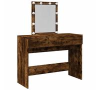 vidaXL Dressing Table with LED Smoked Oak 100x40x130 cm