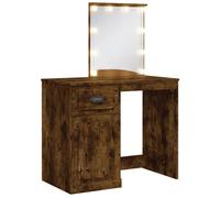 (smoked oak) vidaXL Dressing Table with LED Lights Makeup Table Vanity Desk Cosmetic Table