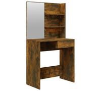 (Smoked oak) vidaXL Dressing Table with Mirror Bedroom Makeup Vanity Desk Cosmetic Table