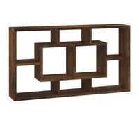 (Smoked oak) vidaXL Floating Wall Display Shelf 8 Compartments Hanging Rack Floating Shelf