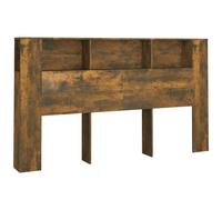 (smoked oak) vidaXL Headboard Cabinet Bedroom Bookcase Backboard Bed Header Storage Cabinet