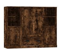 (smoked oak) vidaXL Highboards Storage Cabinet Side Cabinets Cupboard 3 pcs Engineered Wood