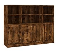 (smoked oak) vidaXL Highboards Storage Cabinet Sideboard Side Cabinet 3 pcs Engineered Wood