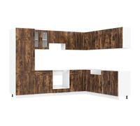 (smoked oak) vidaXL Kitchen Cabinet Set 14 Piece Cabinet Cupboard Porto Engineered Wood