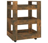 (Smoked oak) vidaXL Kitchen Trolley Engineered Wood Organiser Trolley Rack Multi Colours