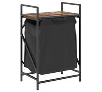 (smoked oak) vidaXL Laundry Basket 1 Compartment with Shelf laundry hamper