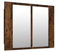vidaXL LED Mirror Cabinet Smoked Oak 60x12x45 cm Engineered Wood, Brown