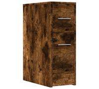 vidaXL Narrow Bathroom Cupboard with Wheels Smoked Oak Engineered Wood