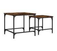 Nesting Coffee Tables 2 pcs Smoked Oak Engineered Wood