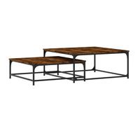 (smoked oak) vidaXL Nesting Coffee Tables Telephone Table End Table 2 pcs Engineered Wood